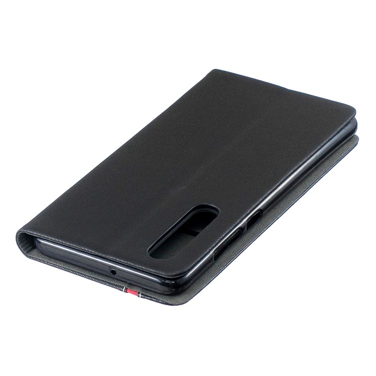 Contrast Color PU Leather Card Holder Mobile Phone Case for Huawei P30 - Black-4