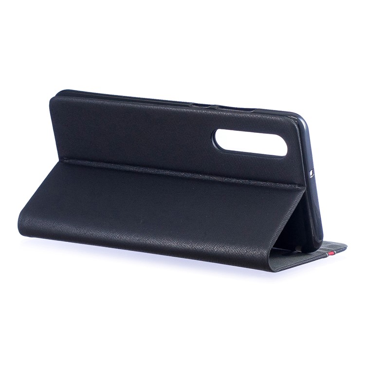Contrast Color PU Leather Card Holder Mobile Phone Case for Huawei P30 - Black-5