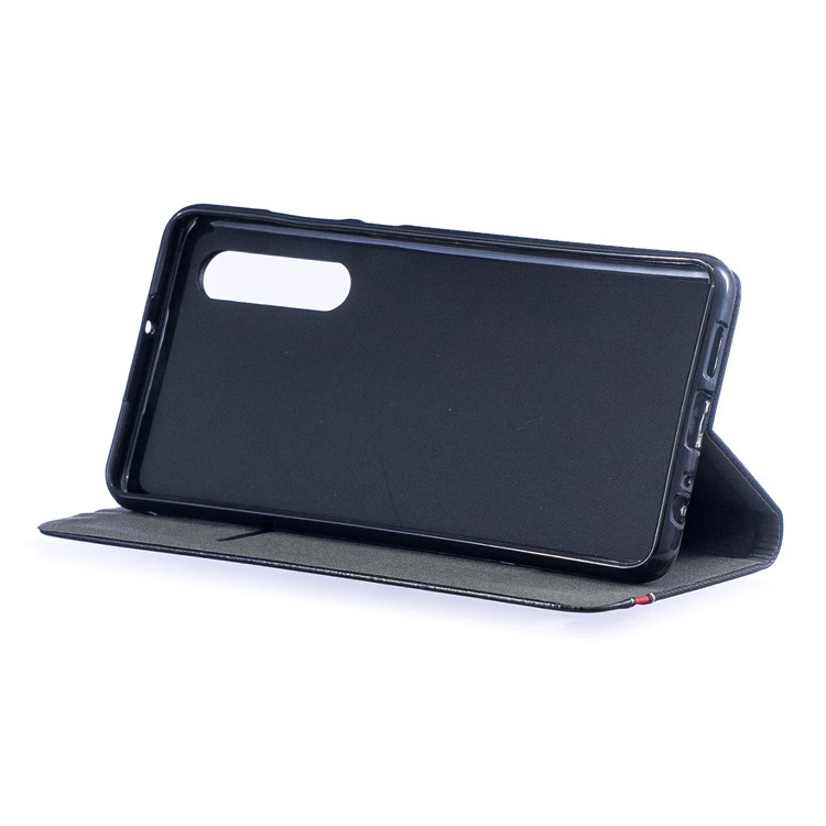 Contrast Color PU Leather Card Holder Mobile Phone Case for Huawei P30 - Black-6