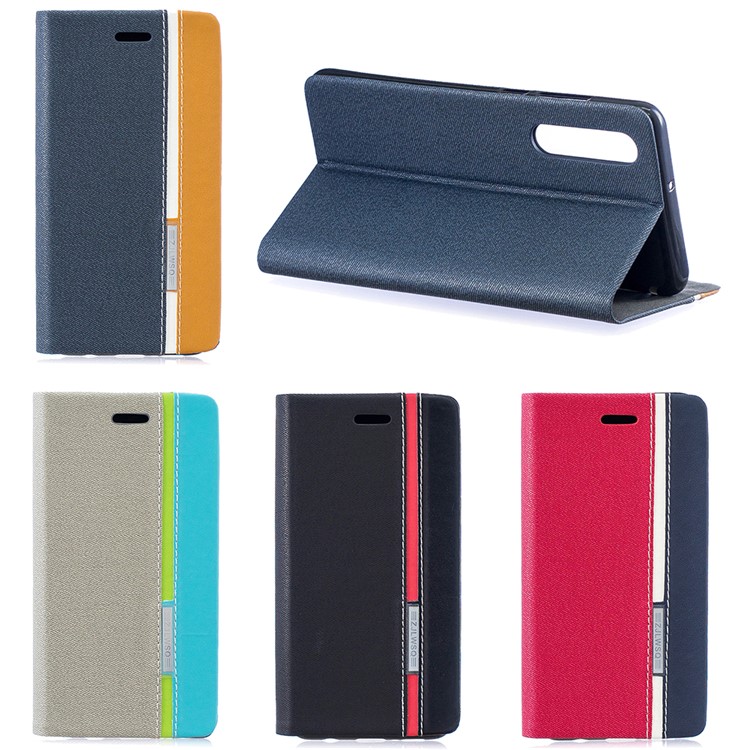 Contrast Color PU Leather Card Holder Mobile Phone Case for Huawei P30 - Black-7