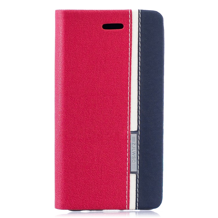 Contrast Color PU Leather Card Holder Cell Phone Case for Huawei P30 - Red-1