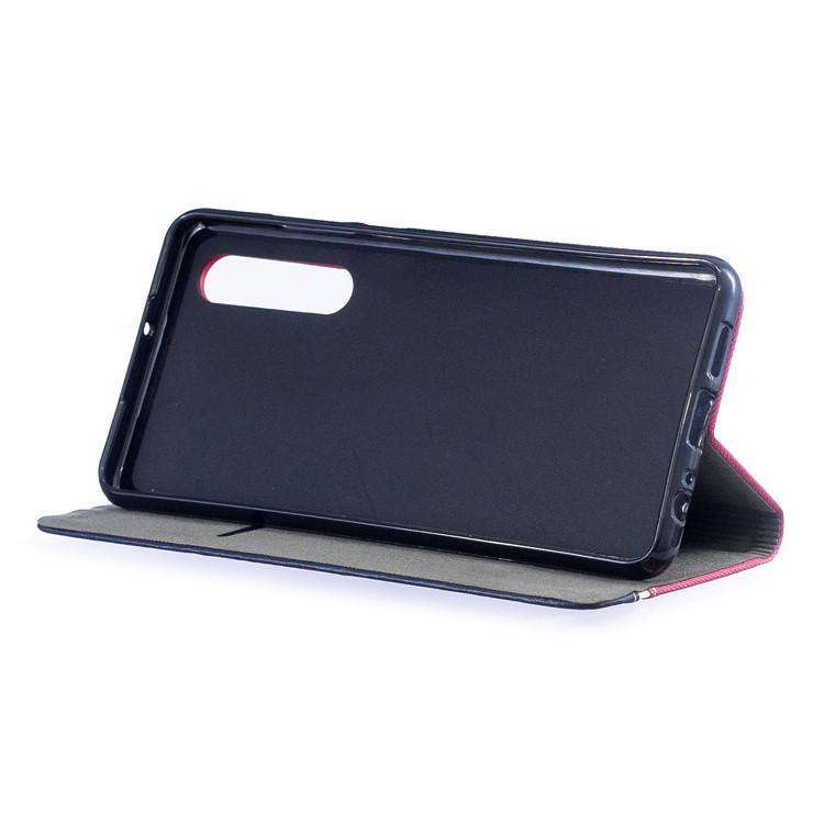 Contrast Color PU Leather Card Holder Cell Phone Case for Huawei P30 - Red-7