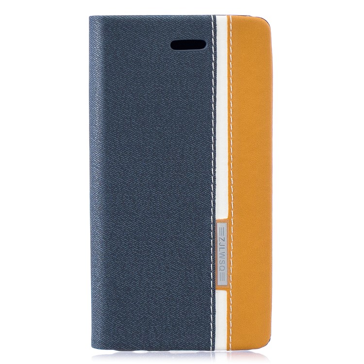 Two Tone PU Leather Card Slot Phone Case for Huawei P30 - Blue-1