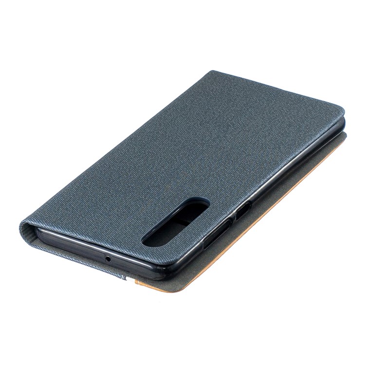 Two Tone PU Leather Card Slot Phone Case for Huawei P30 - Blue-4