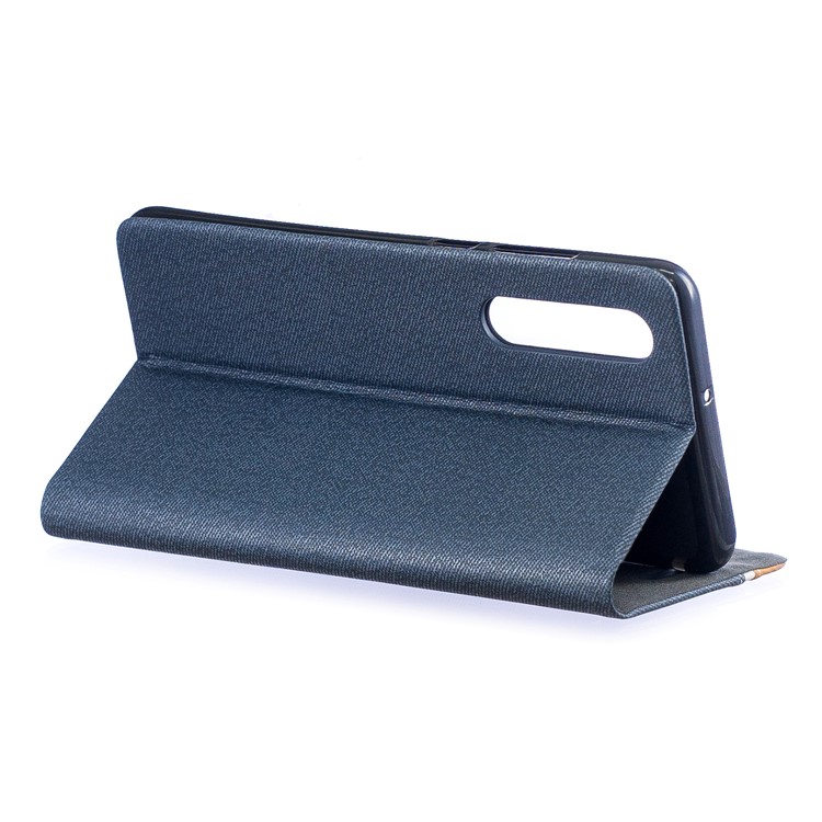Two Tone PU Leather Card Slot Phone Case for Huawei P30 - Blue-5