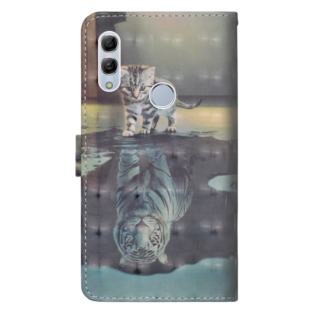 Pattern Printing Light Spot Decor Leather Wallet Mobile Phone Case for Huawei Honor 10 Lite / P Smart (2019) - Cat-4