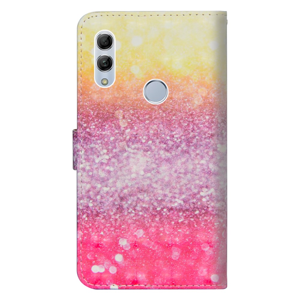 Pattern Printing Light Spot Decor Leather Wallet Cell Phone Shell for Huawei Honor 10 Lite / P Smart (2019) - Glittery Elements-4
