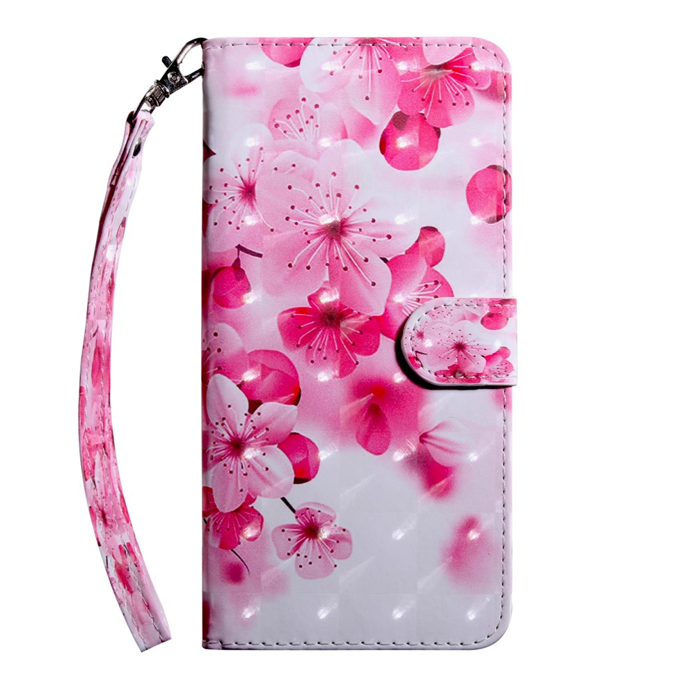 Light Spot Decor Patterned Wallet Leather Magnetic Case for Huawei Honor 10 Lite / P Smart (2019) - Peach Blossom-2