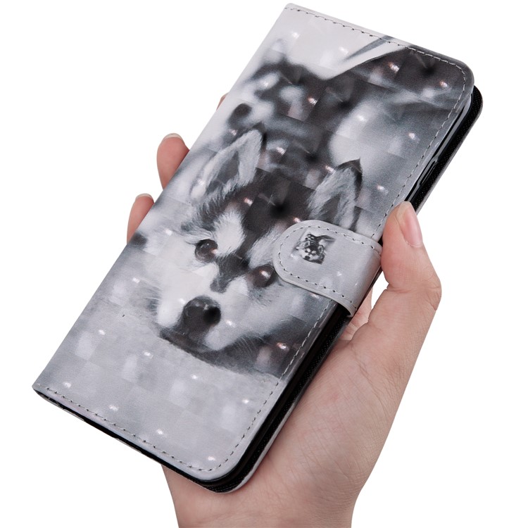 Для Huawei P30 Pro Pattern Printing Light Spot Decor - Черно -белый Волк-6