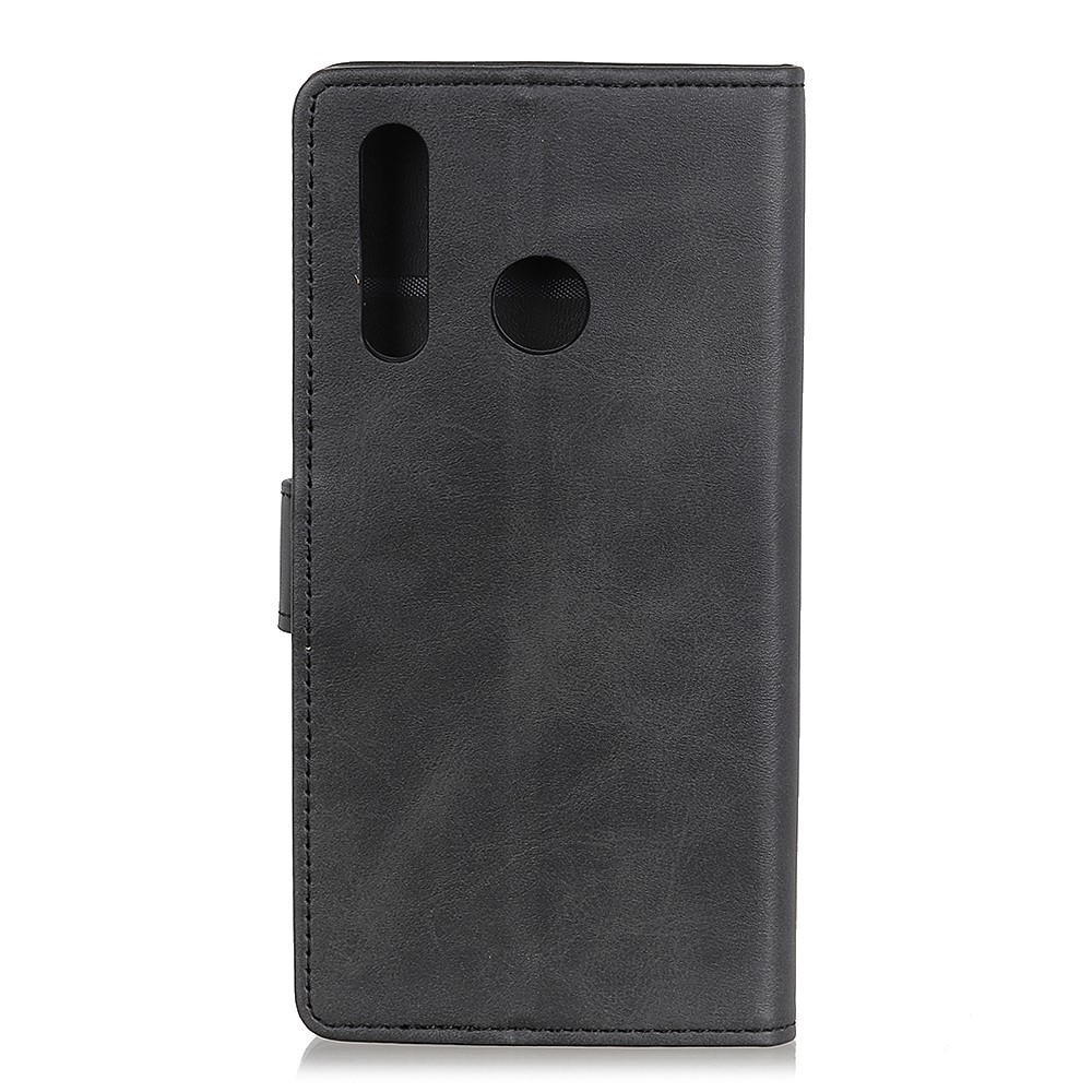Matte PU Leather Wallet Stand Phone Case for Huawei P30 Lite - Black-3