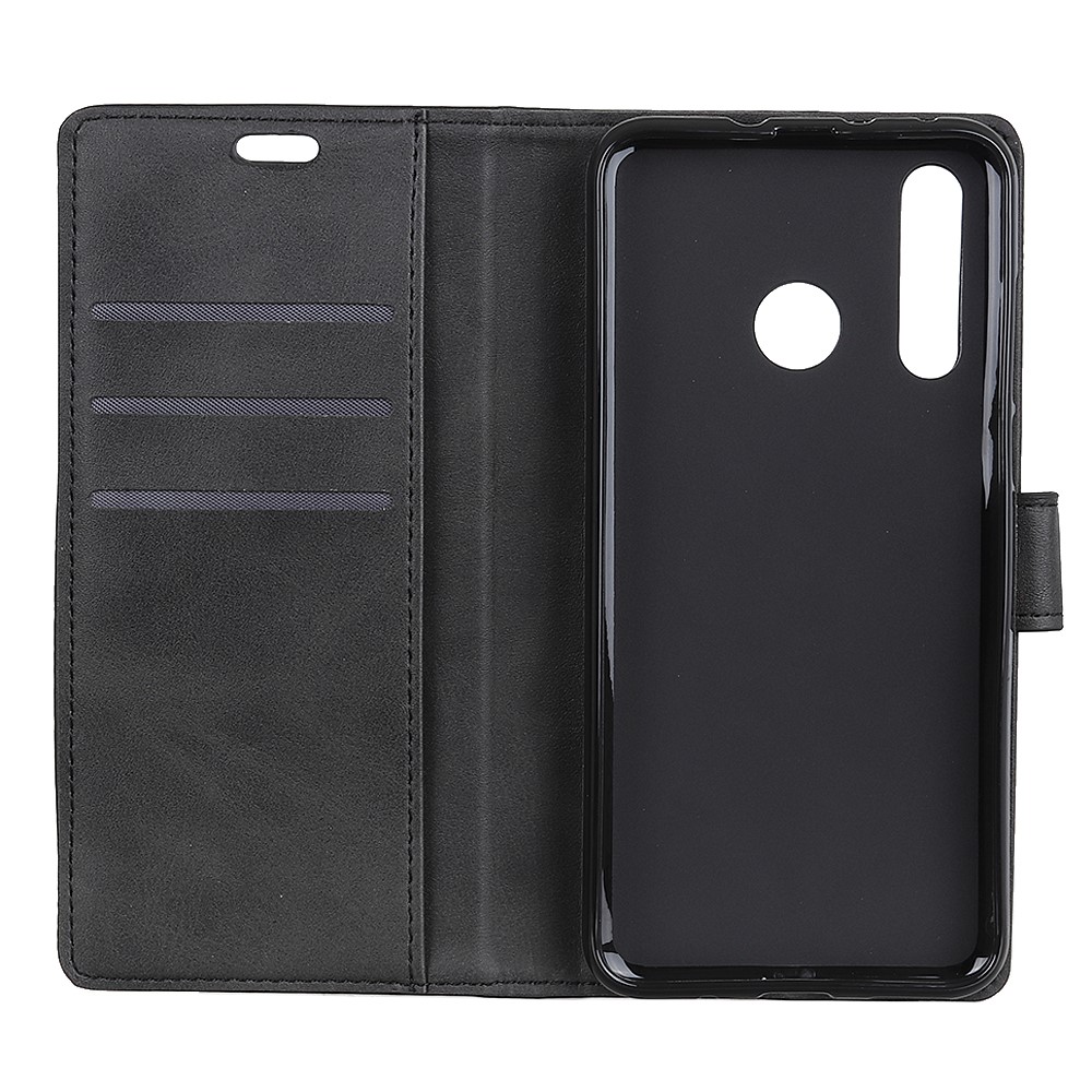 Matte PU Leather Wallet Stand Phone Case for Huawei P30 Lite - Black-5