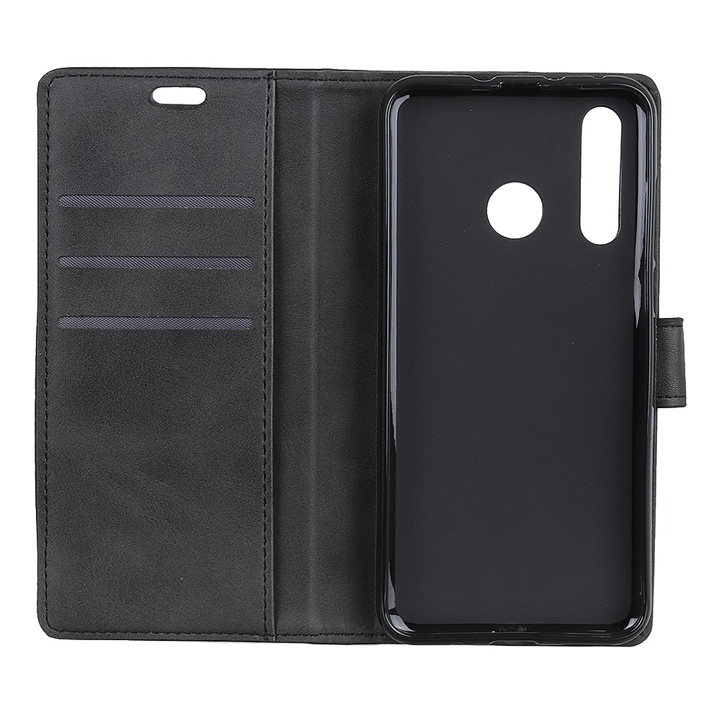 Matte PU Leder Brieftaschenstand Telefonhülle Für Huawei P30 Lite - Schwarz