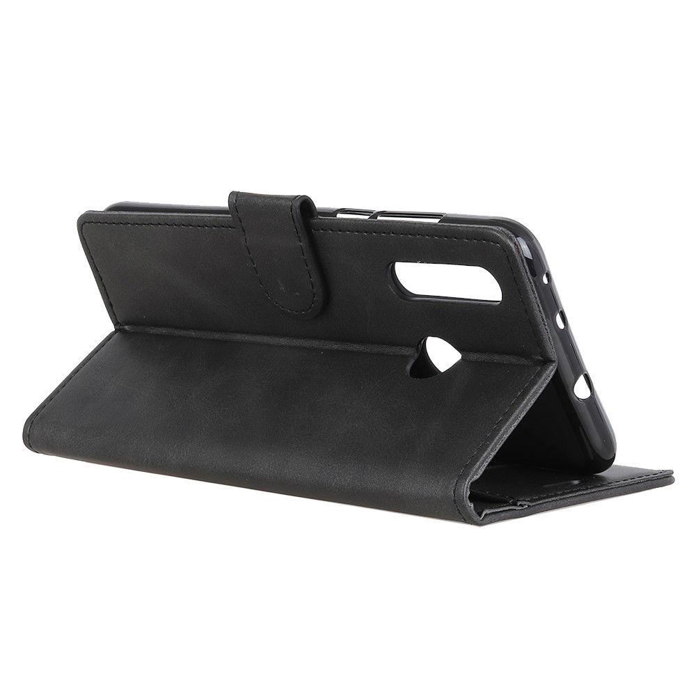 Matte PU Leather Wallet Stand Phone Case for Huawei P30 Lite - Black-8