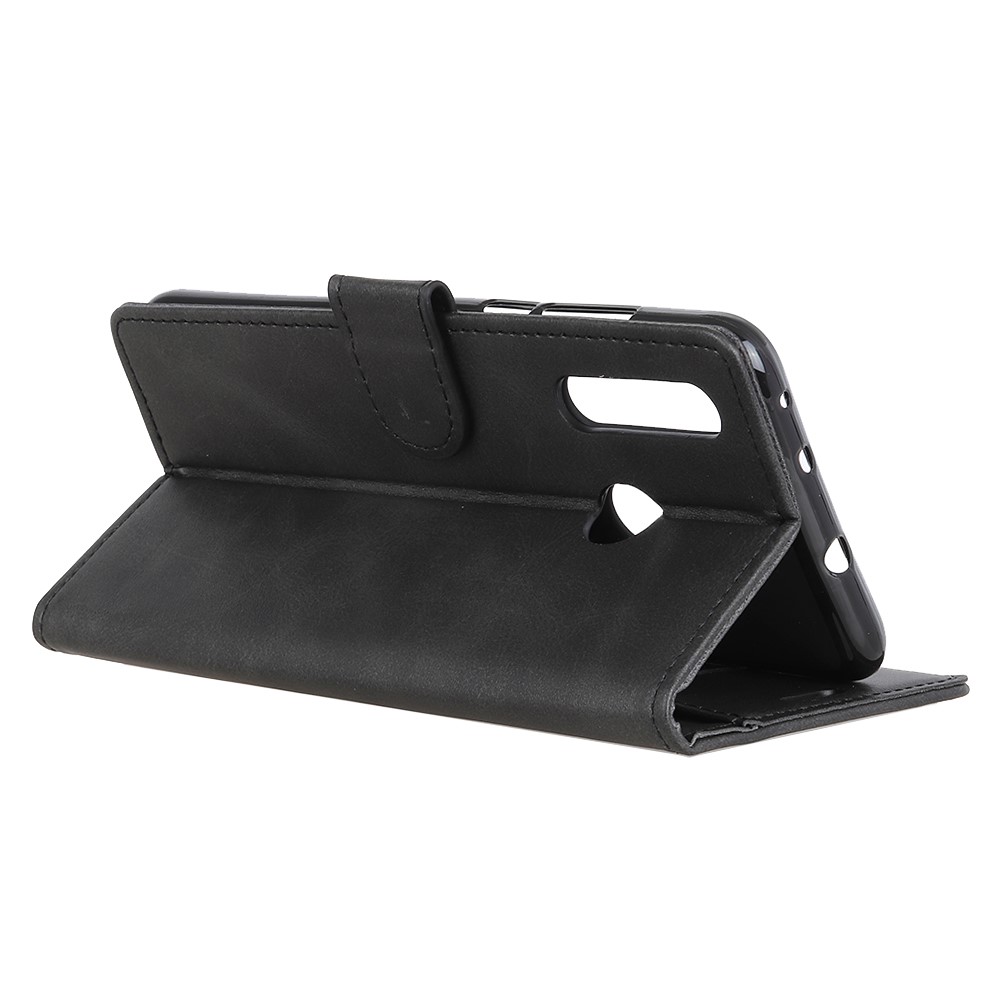 Matte PU Leder Brieftaschenstand Telefonhülle Für Huawei P30 Lite - Schwarz