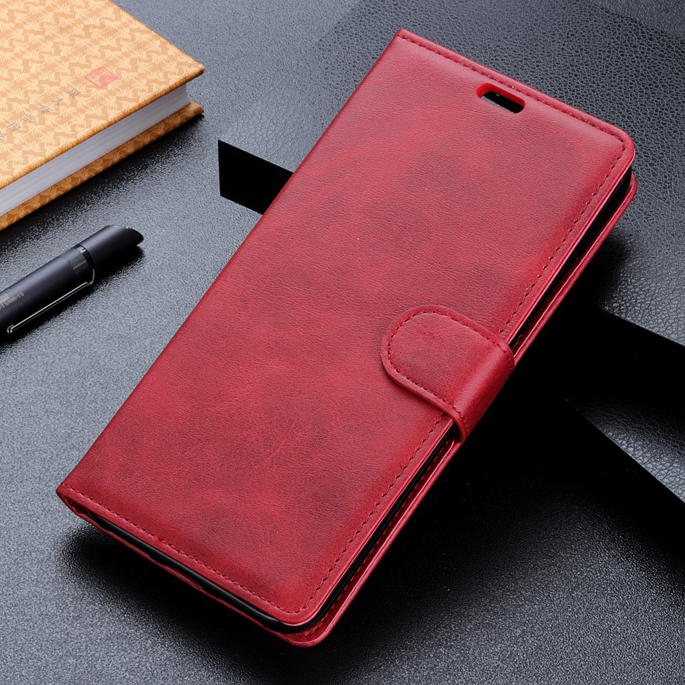 Matte PU Leather Wallet Stand Phone Casing for Huawei P30 Lite - Red-10