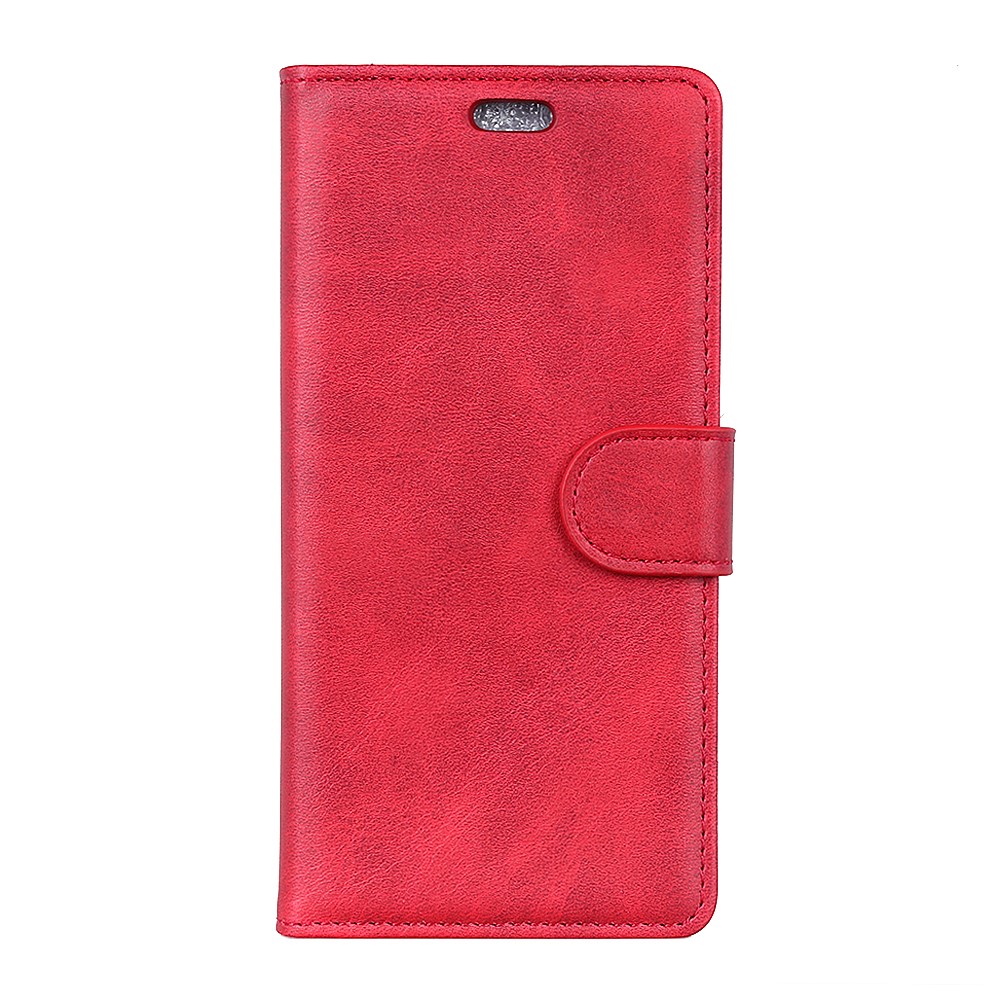 Matte PU Leather Wallet Stand Phone Casing for Huawei P30 Lite - Red-2