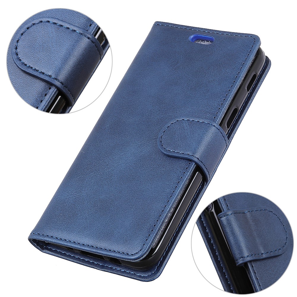 Cubierta De Cuero Mate Del Teléfono Celular Del Soporte De La Cartera De La PU Para Huawei P30 Lite - Azul-6