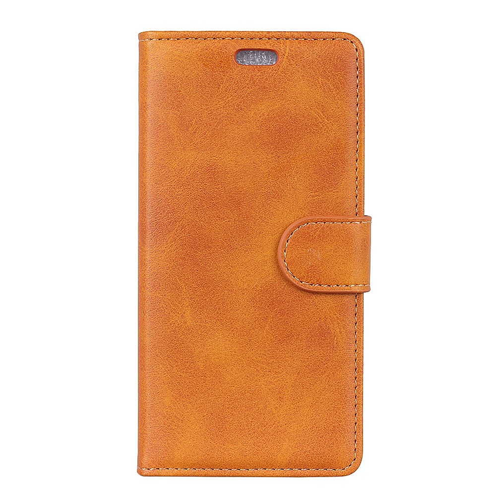 Matte PU Leather Wallet Stand Protection Shell Case for Huawei P30 Lite - Brown-2