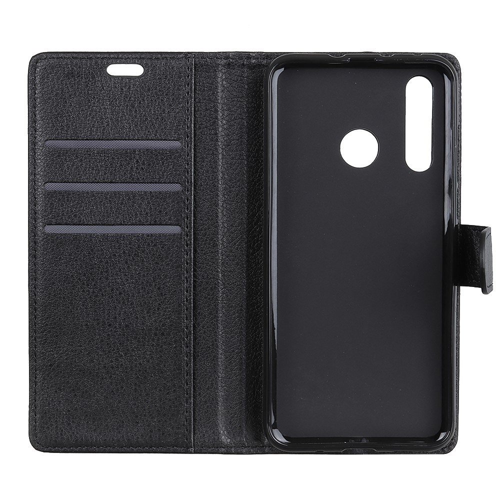 Litchi Skin Wallet Leather Stand Case for Huawei P30 Lite - Black-6