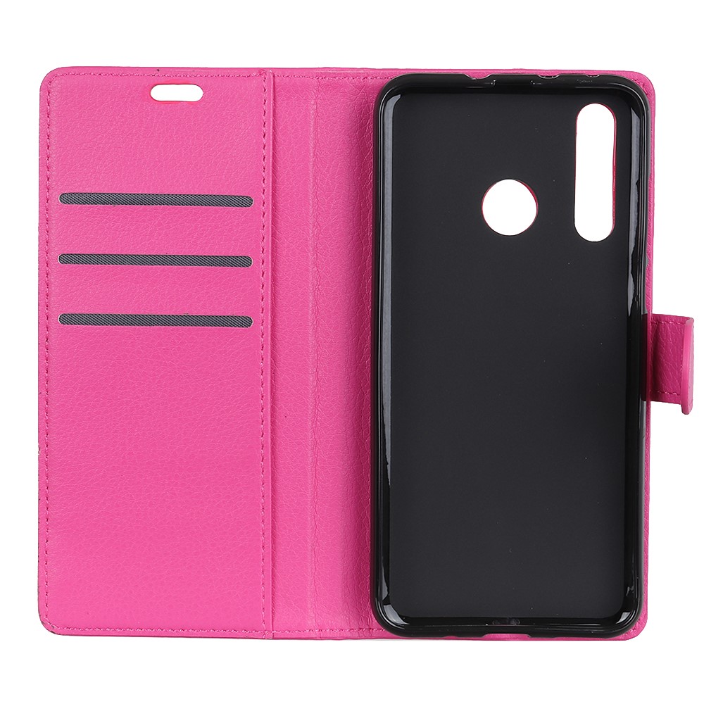 Litchi Skin Wallet Leather Stand Flip Casing for Huawei P30 Lite - Rose-6