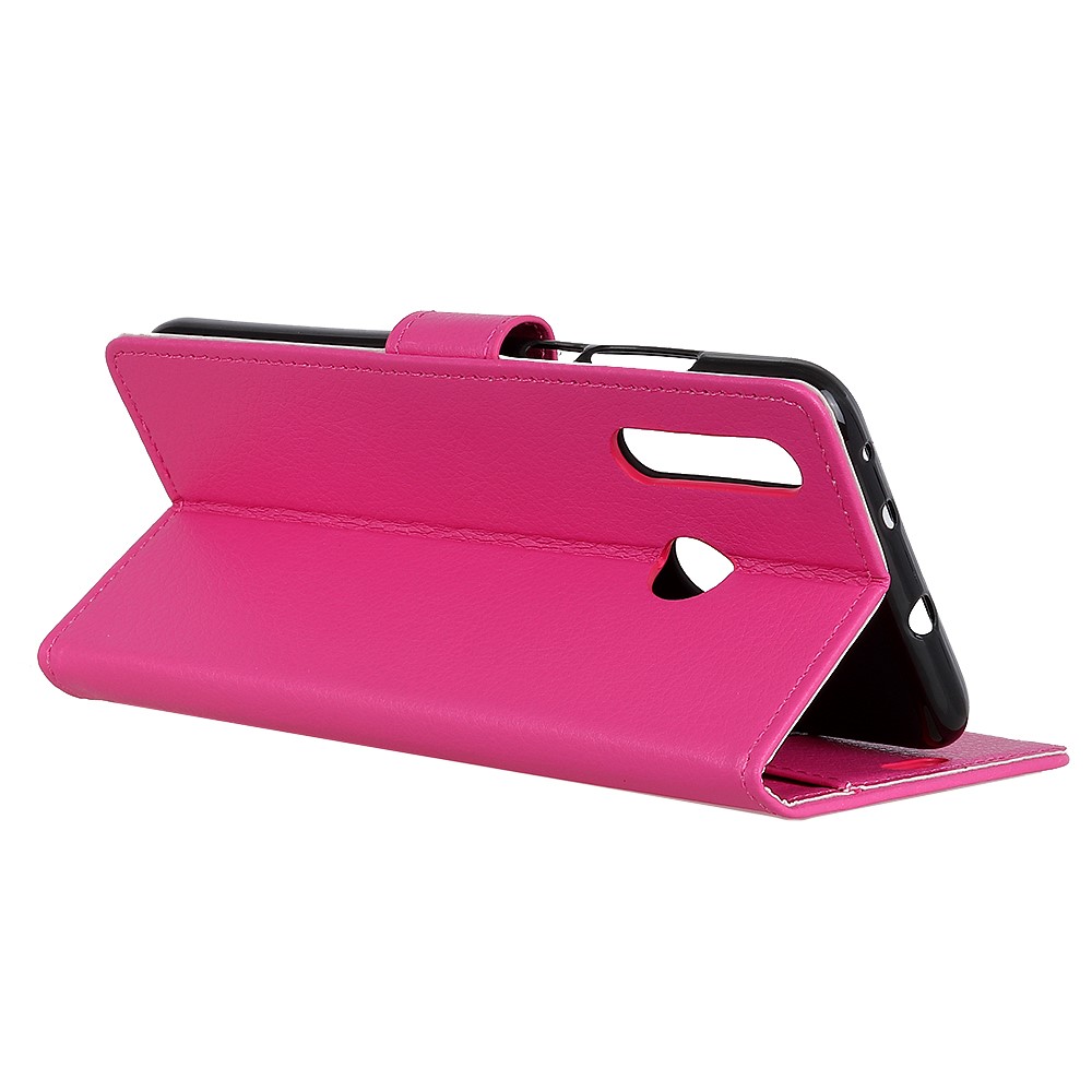 Litchi Skin Wallet Leather Stand Flip Casing for Huawei P30 Lite - Rose-7