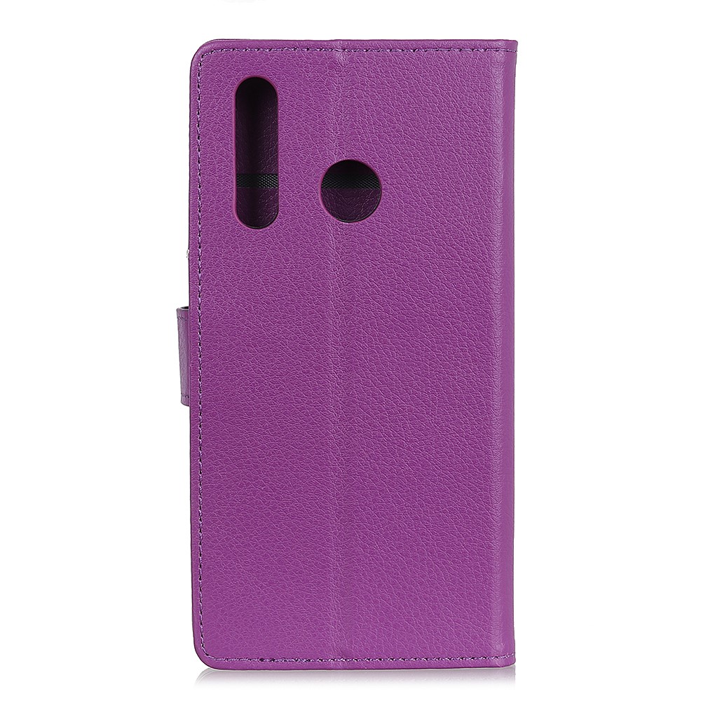 Pour Huawei P30 Lite Stockproof Phone Sac Couvrant Cadre de Support de Portefeuille Litchi Skin - Violet-3