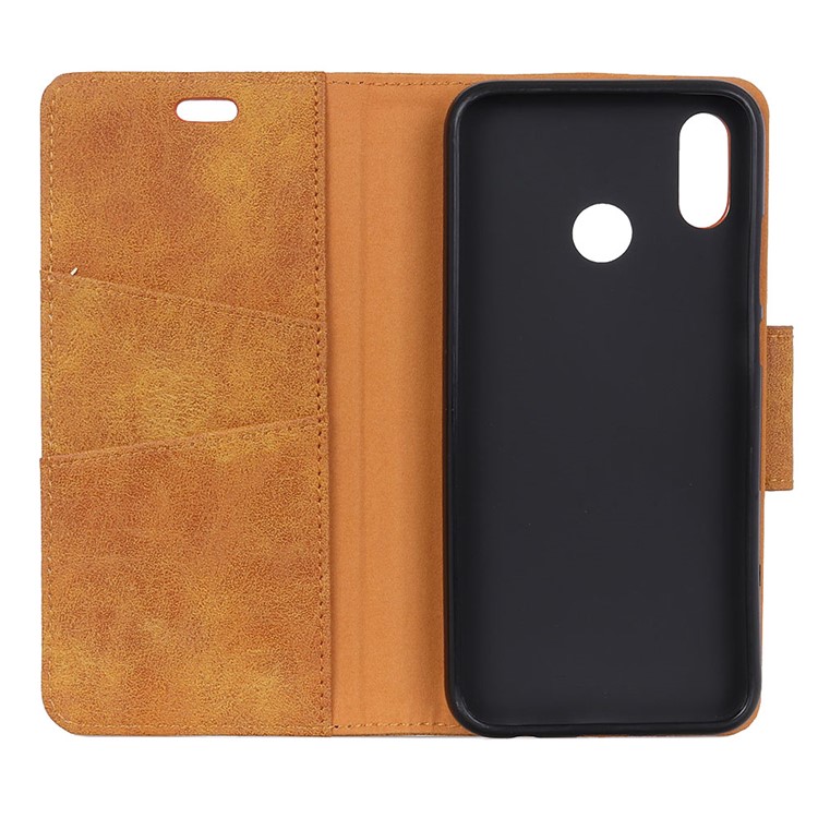 Vintage Style Leather Wallet Stand Case for Huawei P30 Lite - Brown-5
