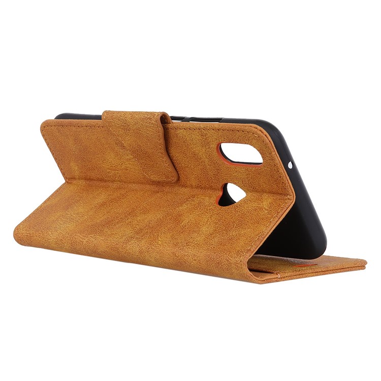 Vintage Style Leather Wallet Stand Case for Huawei P30 Lite - Brown-9