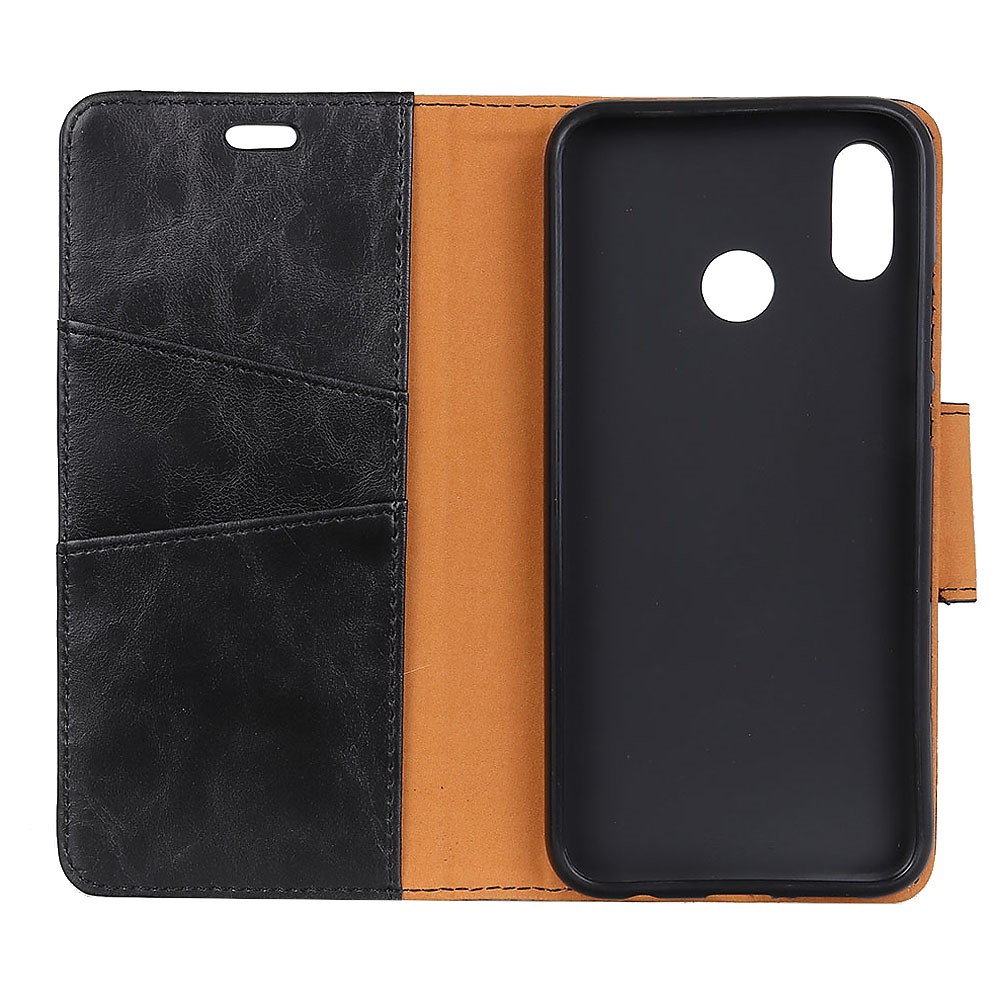 Crazy Horse Split Leather Stand Phone Case for Huawei P30 Lite - Black-3
