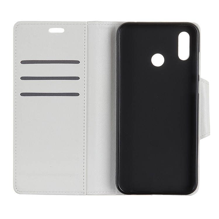 Textured PU Leather Wallet Stand Phone Cover for Huawei P30 Lite - White-5