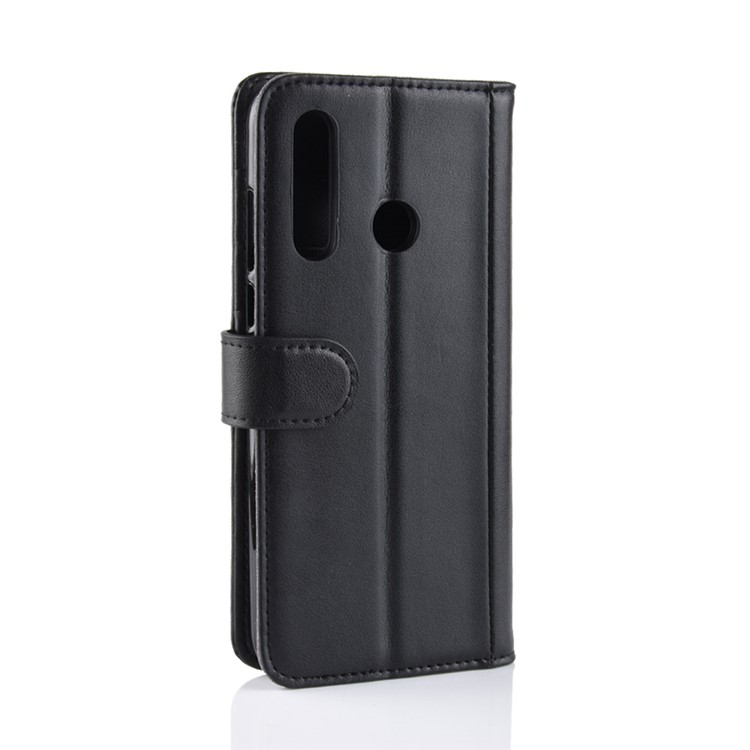 Genuine Split Leather Wallet Cell Phone Case for Huawei nova 4 - Black-3