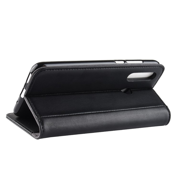 Genuine Split Leather Wallet Cell Phone Case for Huawei nova 4 - Black-8