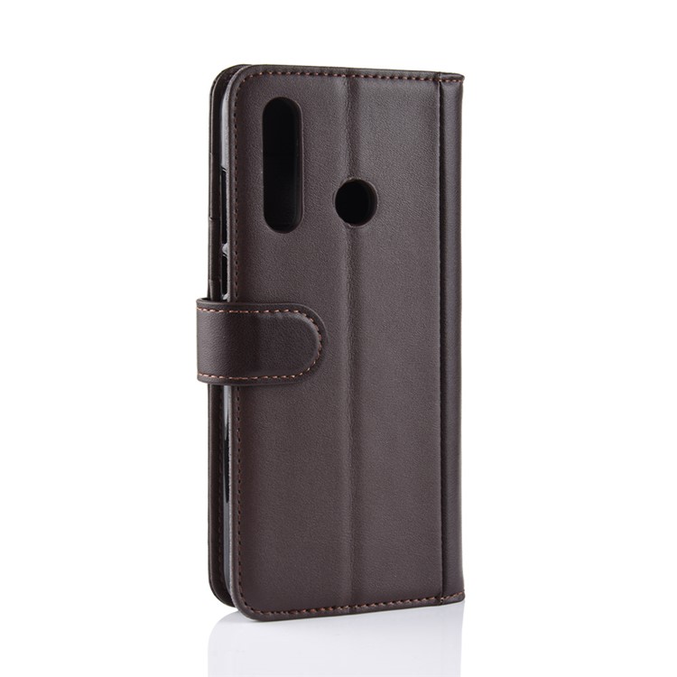 Genuine Split Leather Stand Mobile Phone Cover for Huawei nova 4 - Brown-4