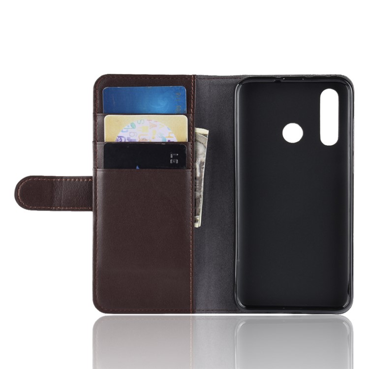 Genuine Split Leather Stand Mobile Phone Cover for Huawei nova 4 - Brown-6
