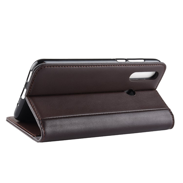 Genuine Split Leather Stand Mobile Phone Cover for Huawei nova 4 - Brown-8