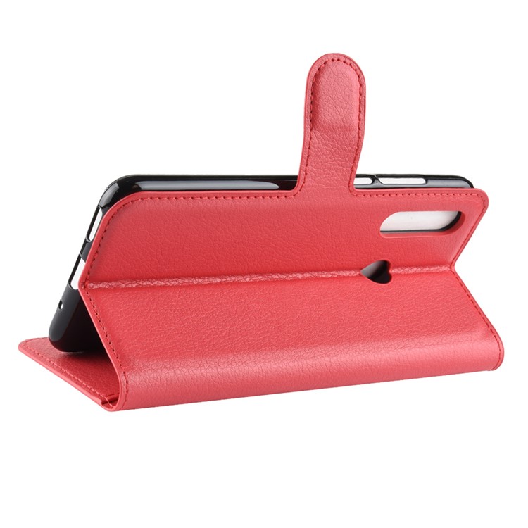 Litchi Skin Wallet Leather Stand Case Cover for Huawei nova 4 - Red-6