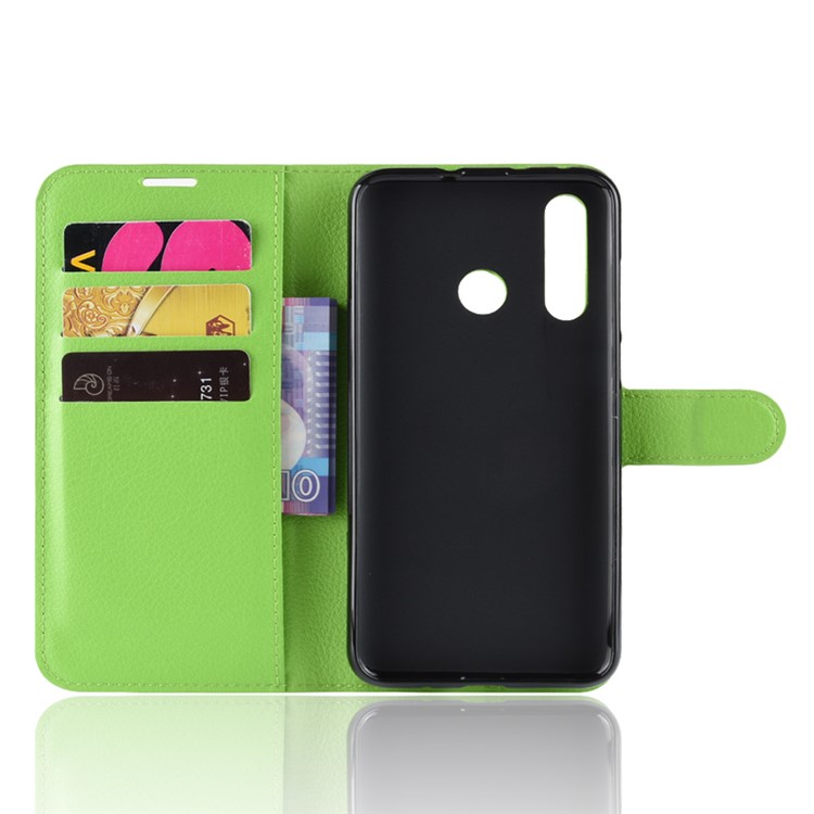 Litchi Skin Magnetic Leather Stand Cover for Huawei nova 4 - Green-5