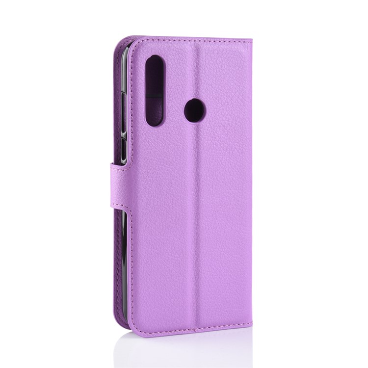 Litchi Skin Leather Stand Case with Card Slots for Huawei nova 4 - Purple-3