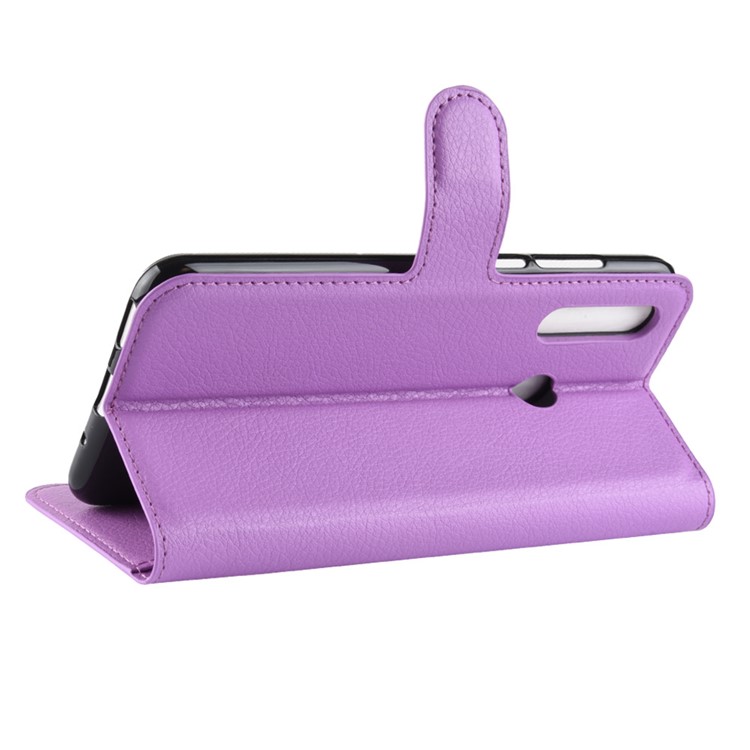Litchi Skin Leather Stand Case with Card Slots for Huawei nova 4 - Purple-6