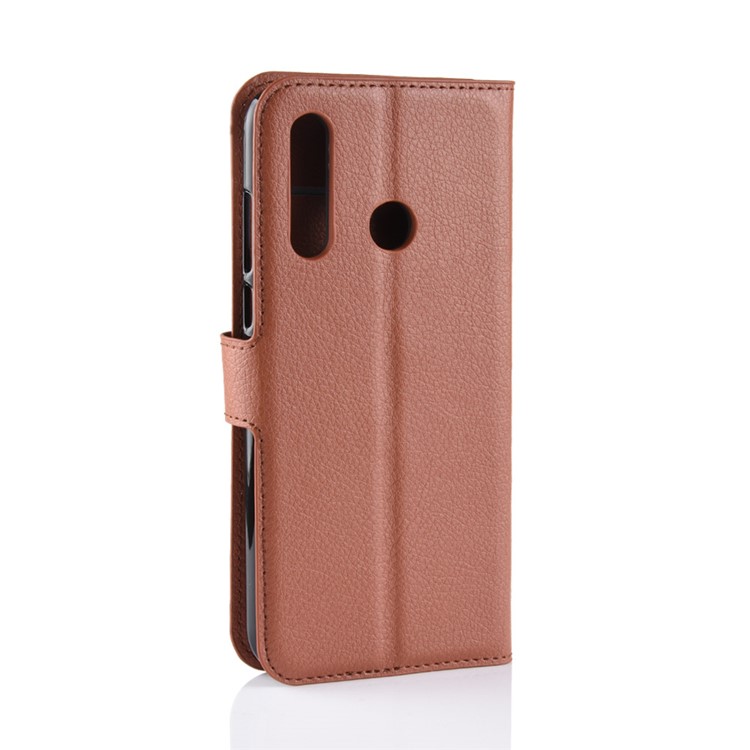 Litchi Skin Leather Stand Cover with Card Slots for Huawei nova 4 - Brown-3