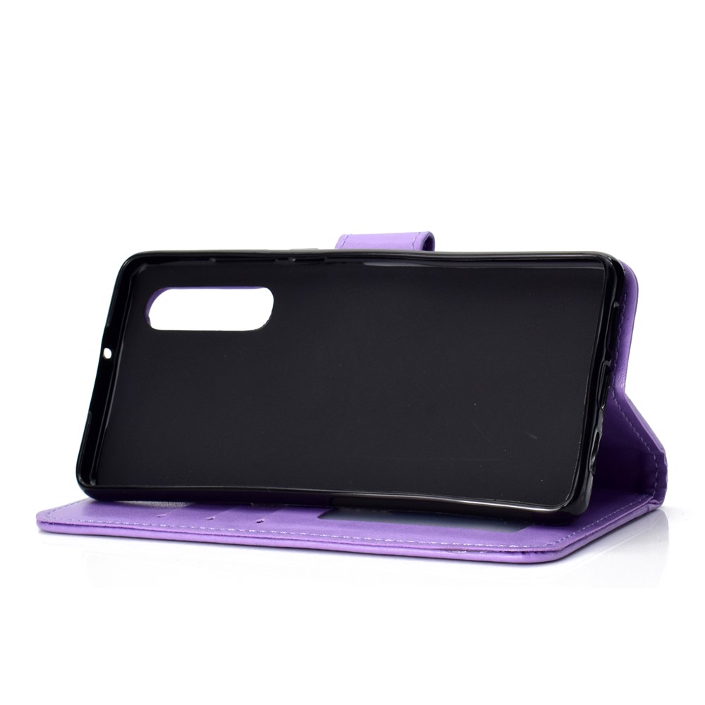 For Huawei P30 Mobile Phone Cover Mandala Flower Wallet PU Leather Case - Purple-5