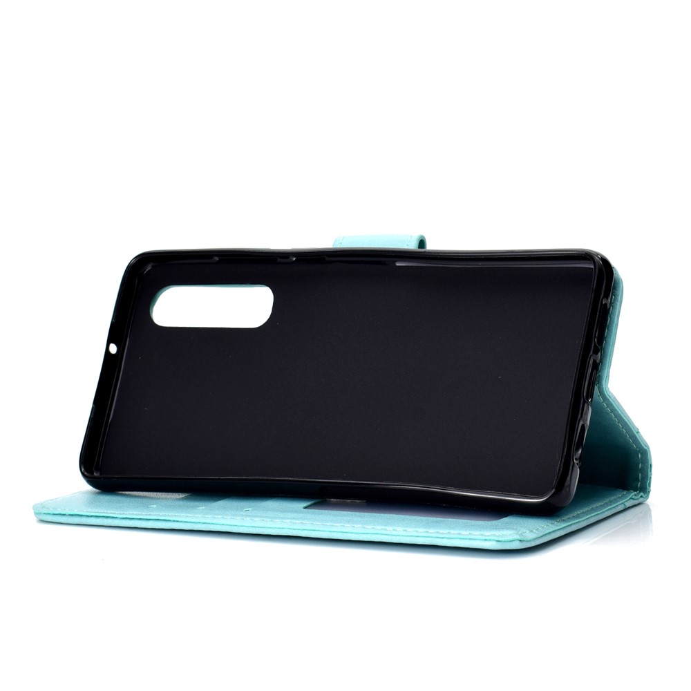 For Huawei P30 Phone Accessory Case Mandala Flower Wallet PU Leather Case - Cyan-5