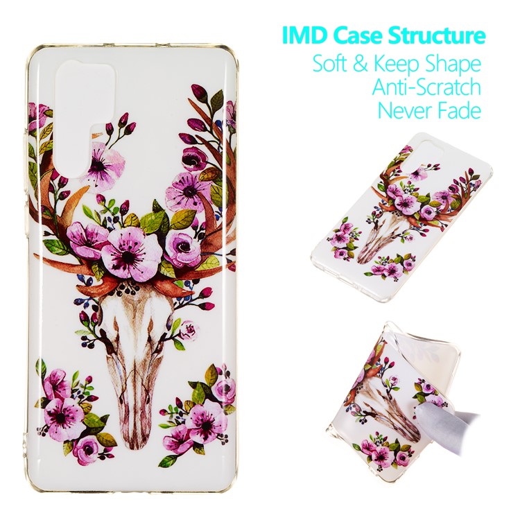 Luminous Glow Pattern Printing TPU Cell Phone Case for Huawei P30 Pro - Flowered Elk-1