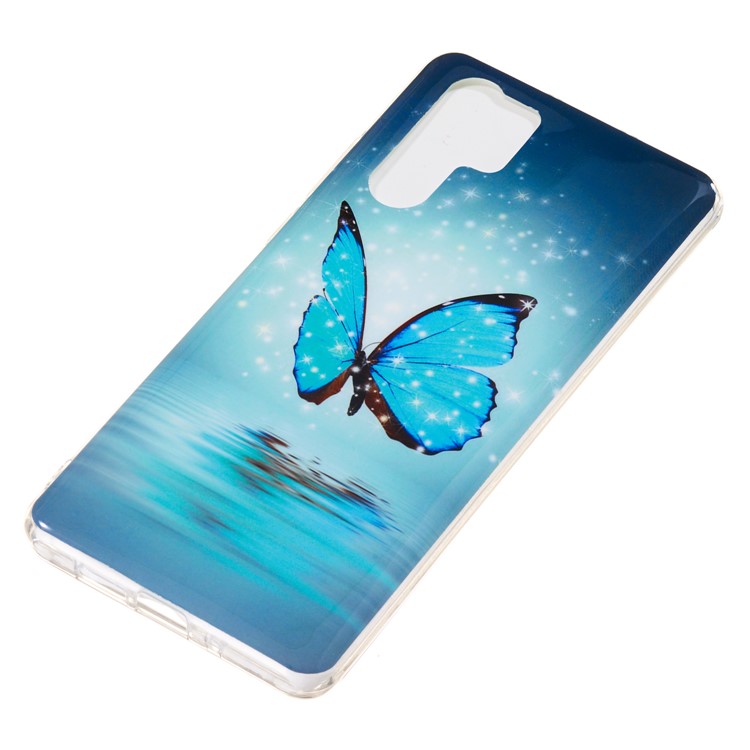 Copertina Protettiva TPU di Stampa a Motivi Luminosi Per Huawei P30 Pro - Farfalla Blu-3