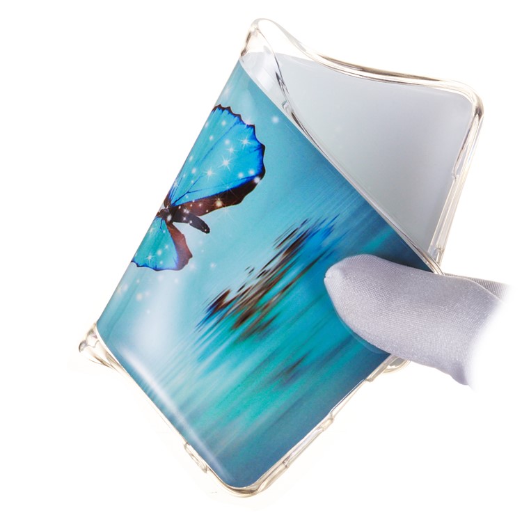 Copertina Protettiva TPU di Stampa a Motivi Luminosi Per Huawei P30 Pro - Farfalla Blu-4