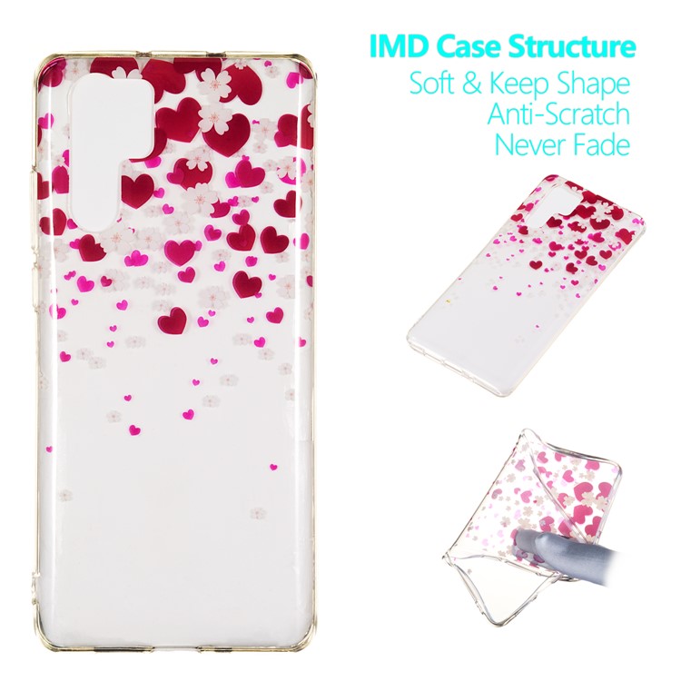 For Huawei P30 Pro IMD Pattern Printing TPU Phone Shell - Hearts and Flowers-1