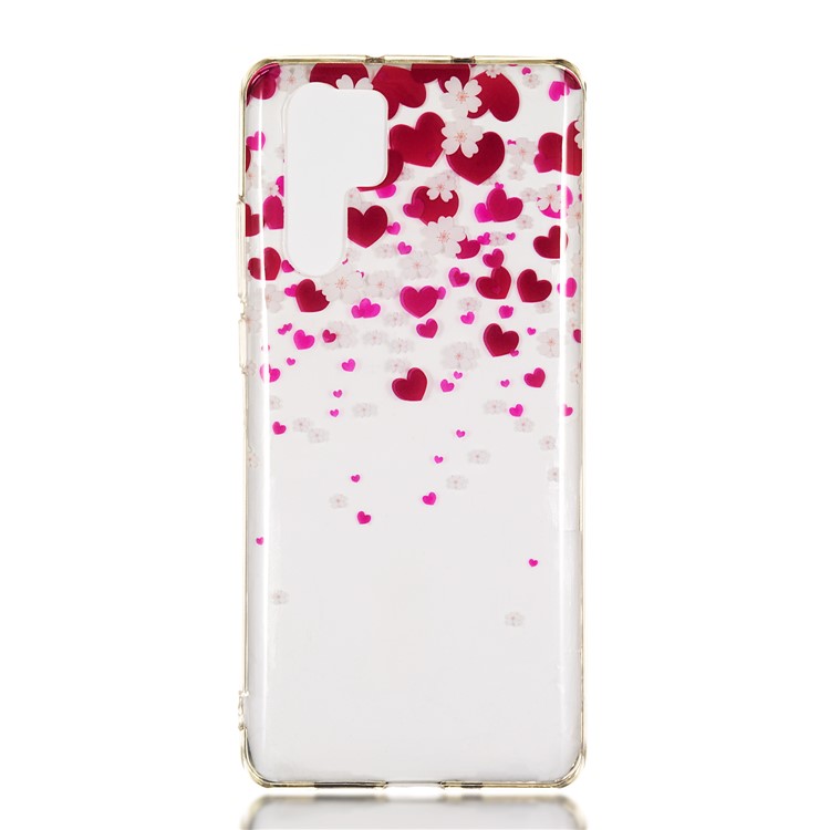 For Huawei P30 Pro IMD Pattern Printing TPU Phone Shell - Hearts and Flowers-2