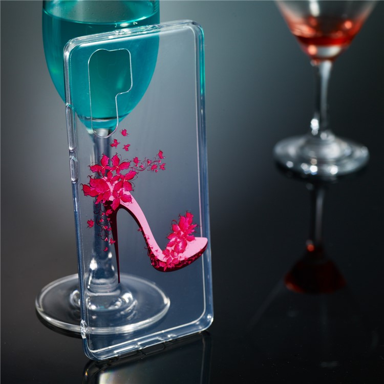 For Huawei P30 Pro IMD Pattern Printing TPU Gel Case Cover - Flowered High Heel-5