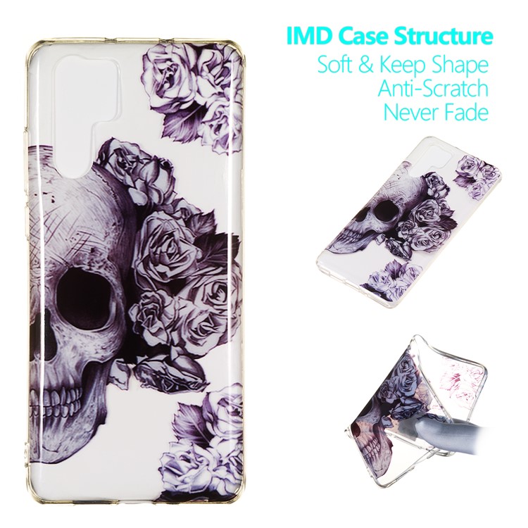 For Huawei P30 Pro IMD Pattern Printing TPU Protective Cover - Sugar Skull-1