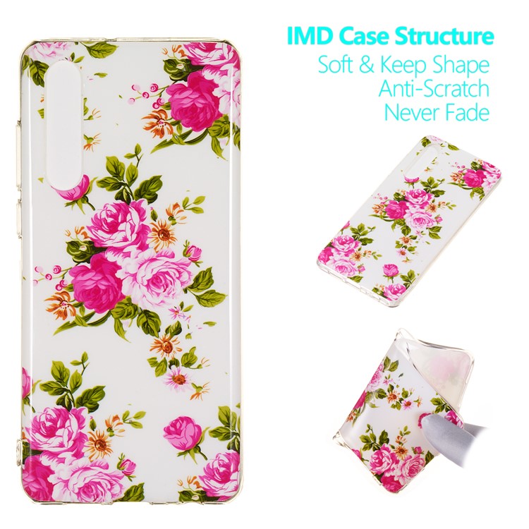Luminous Glow Pattern Printing TPU Case for Huawei P30 - Vivid Flowers-1